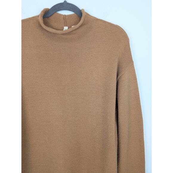 Anthropologie Moth Sweater Saskia Mock Neck Camel Tan Boho Neutral Size M - Picture 4 of 12